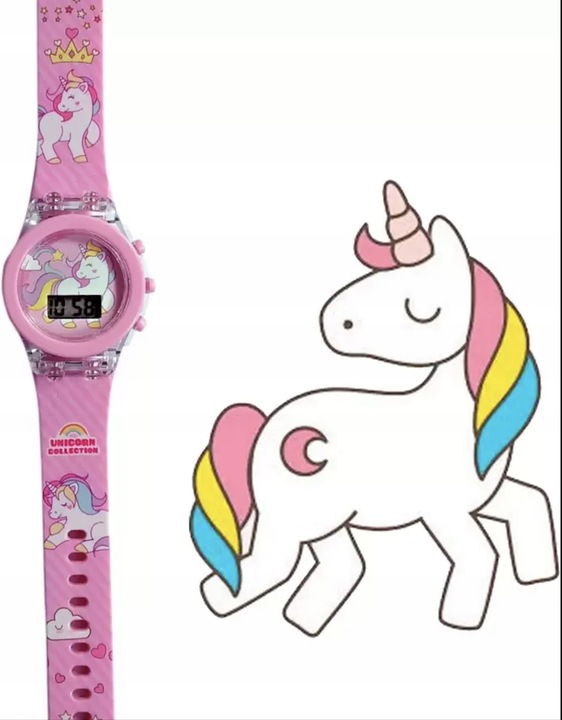 zegarek elektroniczny UNICORN jednorożec LED dla dziewczynki dziecka dzieci