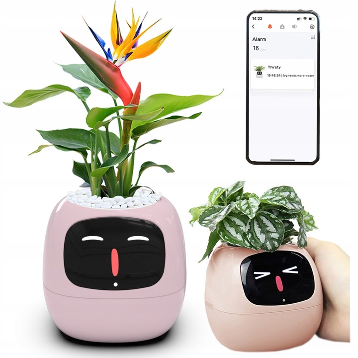 Inteligentna doniczka IVY SMART PLANTER osłonka na donicę PLANTSIO RÓŻOWA