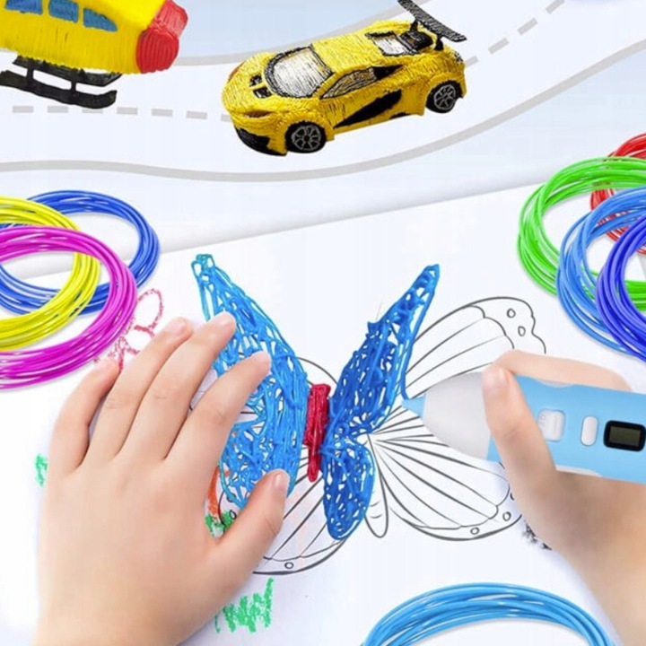 WKŁADY DO DŁUGOPISU 3D DLA DZIECI PLA FILAMENT 3D PEN 60 M ZESTAW STARTOWY