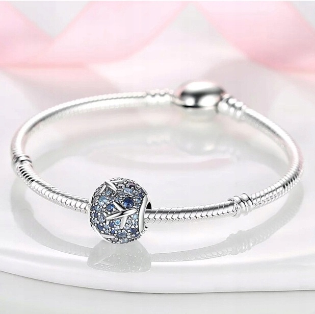 Charms zawieszka podróże srebrny charms samolot s925 + PUDEŁKO Gratis