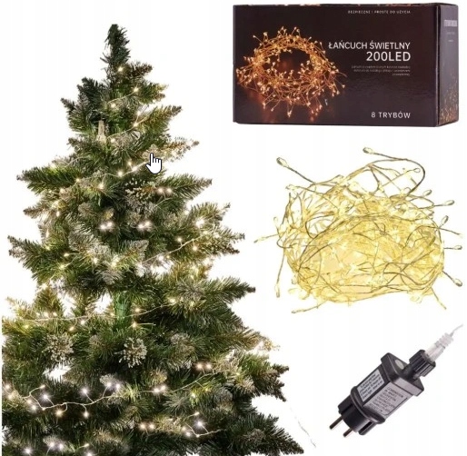 Lampki LED Choinkowe Zewnętrzne Kurtyna Świąteczne Sople Girlanda na ślub