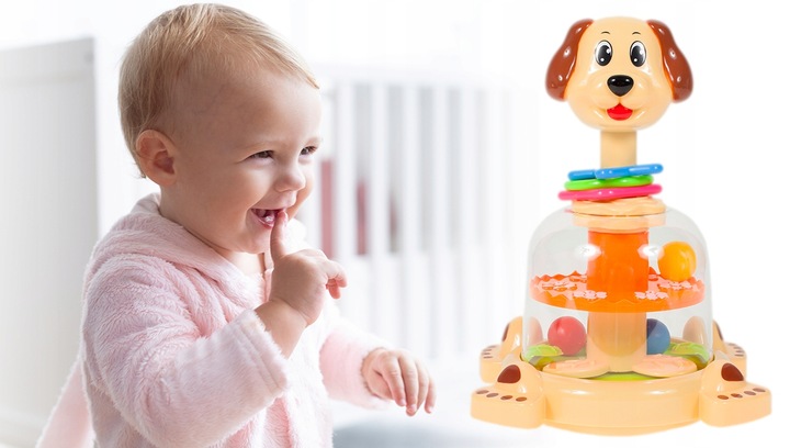 BĄCZEK SPINNER DLA DZIECI PIESEK Z KULECZKAMI ZABAWKA WIRUJĄCA DLA DZIECI