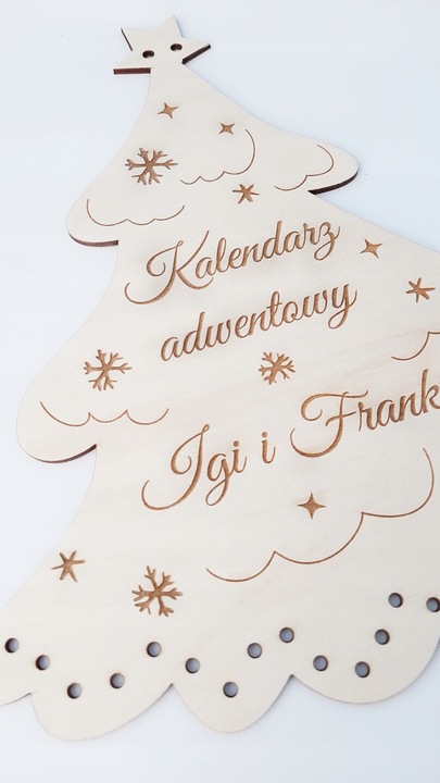 Drewniany kalendarz adwentowy, baza do kalendarza