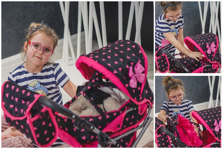 WÓZEK DLA LALEK GŁĘBOKI SPACERÓWKA GONDOLA 3w1 KINDERPLAY TORBA POŚCIEL