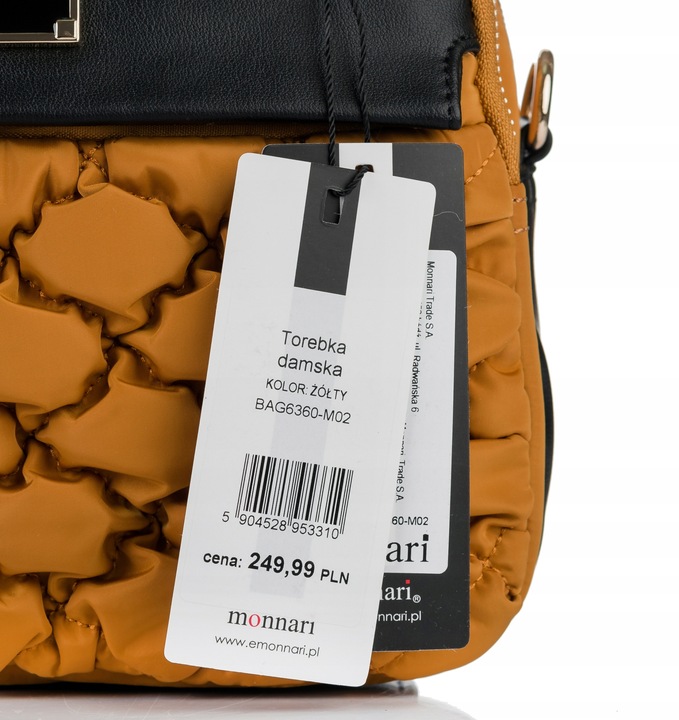 TOREBKA NA RAMIĘ LISTONOSZKA MONNARI PIKOWANA SPORTOWA POJEMNA 3 KOMOROWA