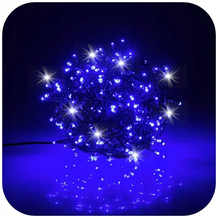 LAMPKI CHOINKOWE NIEBIESKIE 300 LED FLASH WEW/ZEW ŚWIĄTECZNE NA CHOINKĘ 22M