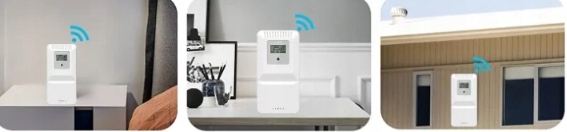 STACJA POGODY WiFi 3 CZUJNIKI UV hPa TEMP WILGOTNOŚĆ FAZY KSIĘŻYCA BUDZIK