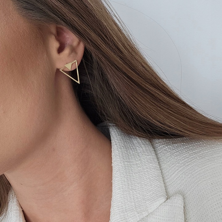 Złote kolczyki trójkąty - pr.585