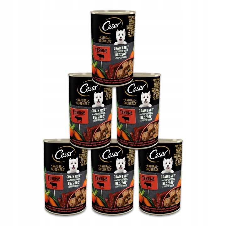 CESAR Natural Goodness mokra karma dla psa wołowina puszka 6x400g