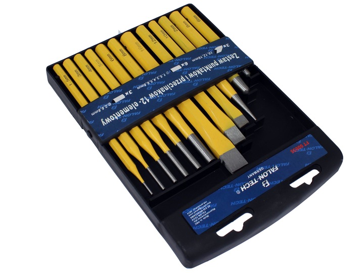 PRZECINAK DO METALU PUNKTAK WYBIJAK ZESTAW 12el.