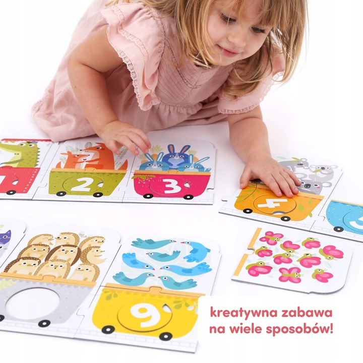 nauka liczenia Puzzle z dziurką CzuCzu Pociąg do liczenia 30 el.