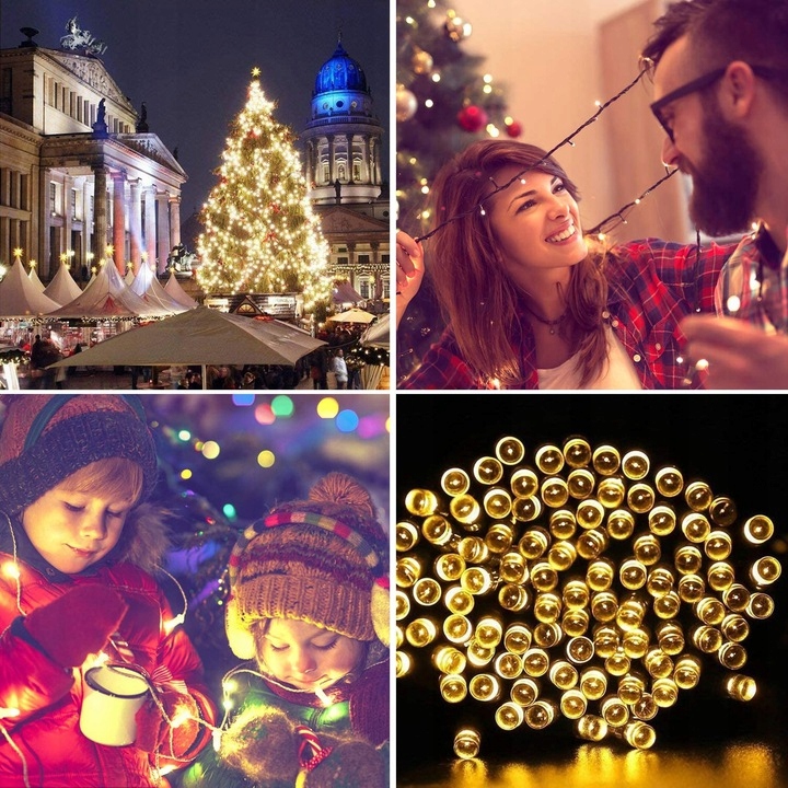 Lampki Choinkowe Led Wewnętrzne Zewnętrzne na Choinkę 300 Led Białe Ciepłe