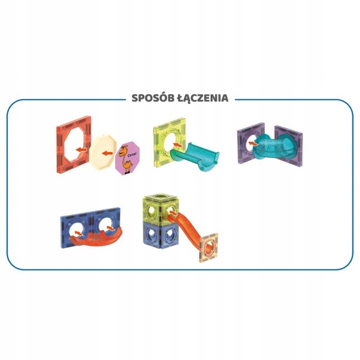 KLOCKI MAGNETYCZNE DLA DZIECKA 3D EDUKACYJNE TOR KULKOWY kulodrom