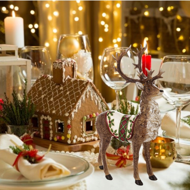 JELEŃ FIGURKA RZEŹBA ŚWIĄTECZNE PREZENT NA ŚWIĘTA DEKORACJE