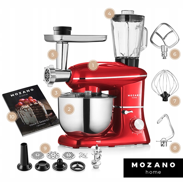 ROBOT KUCHENNY PLANETARNY MIKSER BLENDER DO MIĘSA 4w1 MISA 6,2L + PRZEPISY