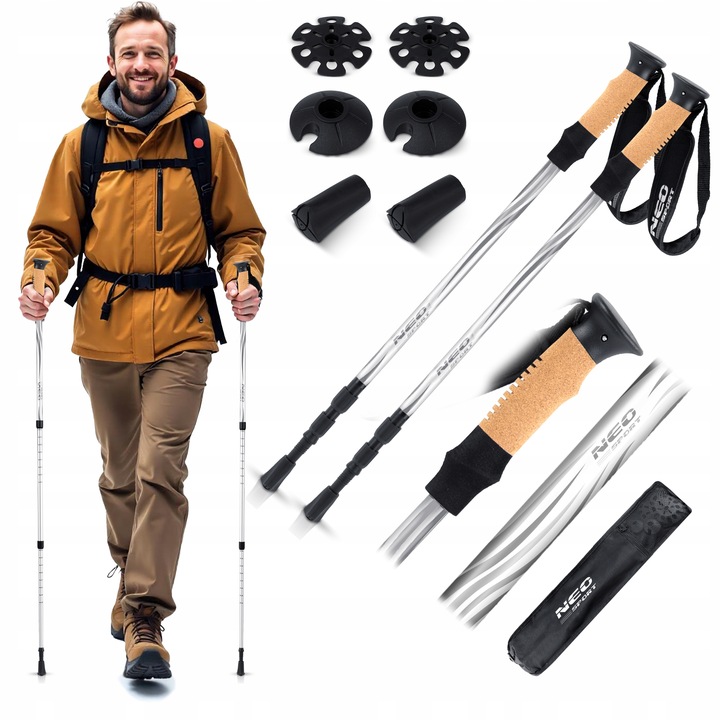 KIJKI DO NORDIC WALKING KIJE TREKKINGOWE DO CHODZENIA REGULOWANE 2szt.