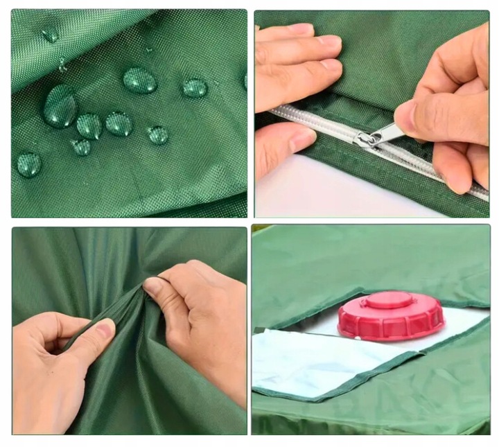 Pokrowiec na zbiornik na wodę Mauzer 1000l IBC na deszczówkę Zielony 420D