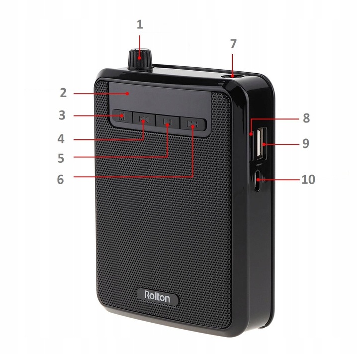 Wzmacniacz głosu przewodowy ROLTON K300 mikrofon