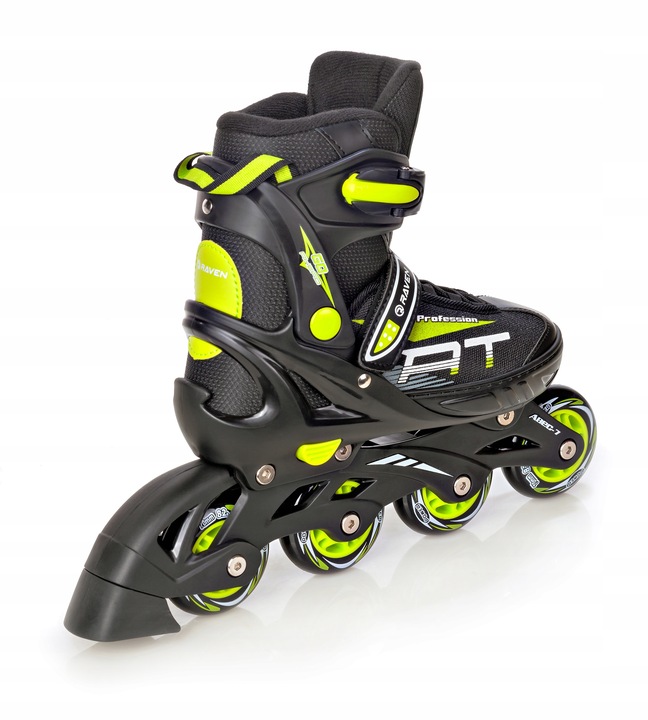 Rolki Regulowane RAVEN Profession Black/Lime 35-39 Kauczuk
