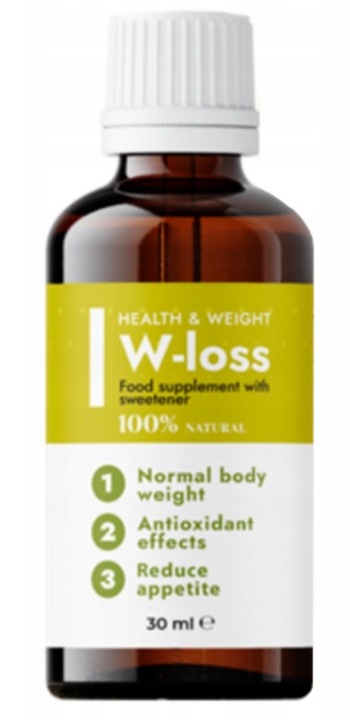 W-LOSS + GRATIS KROPLE NA ODCHUDZANIE KONTROLA WAGI REDUKCJA 30ml