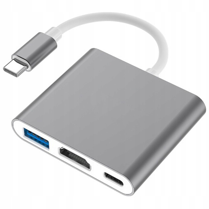 Adapter Przejściówka HUB 3w1 MHL HUB USB C HDMI 4K do MacBook Samsung