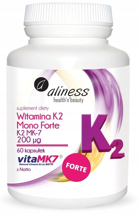Aliness Witamina K2 z natto MK-7 200µg KOŚCI NACZYNIA KRWIONOŚNE 60kap