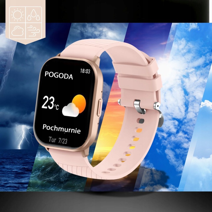 ZEGAREK SMARTWATCH DAMSKI POLSKIE MENU ROZMOWY PULS CIŚNIENIE SPORT 2 PASKI