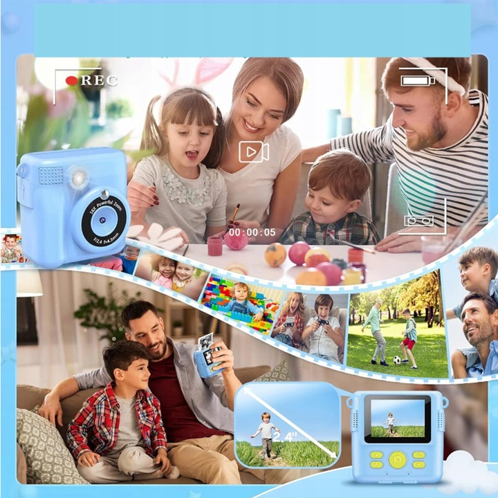 APARAT FOTOGRAFICZNY DLA DZIECI CYFROWY NATYCHMIASTOWY Z DRUKARKĄ + WKŁADY