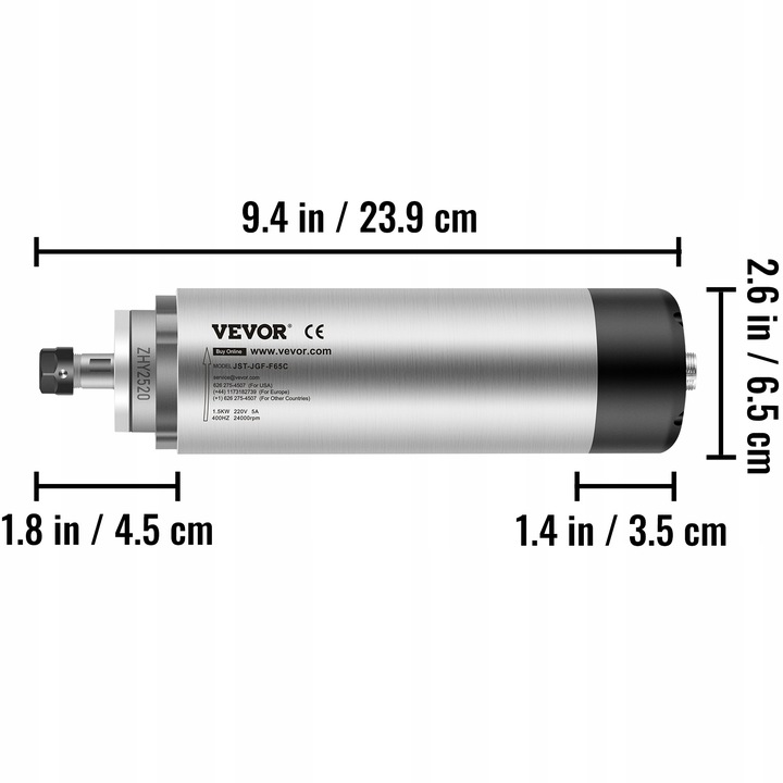 1.5KW 220V chłodzony powietrzem silnik wrzeciona do frezarki grawerującej