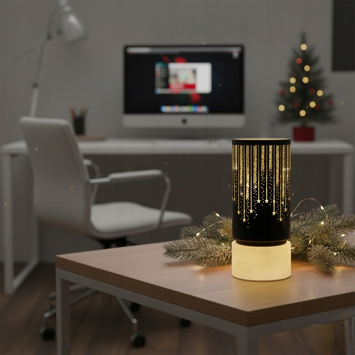 Lampion Świąteczny LED Duży Szklany - Dekoracja Świąteczna Ozdobna Na Stół