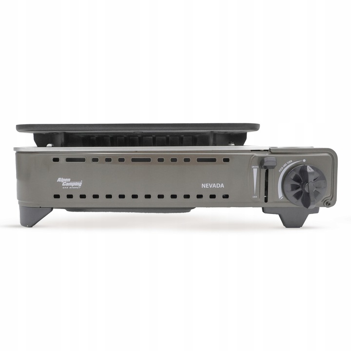 GRILL TURYSTYCZNY na KARTUSZ gazowy ALPEN CAMPING NEVADA + WALIZKA + 8x GAZ