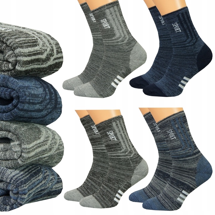 4x GRUBE SKARPETY JAKOŚĆ BAWEŁNIANE TERMO 43-46