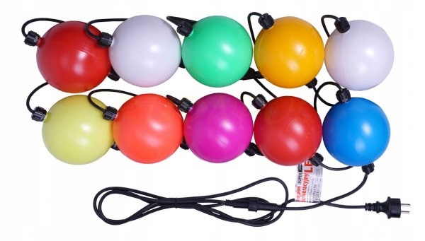 LAMPKI CHOINKOWE LED-10 DUŻE KULE ZEWNĘTRZNE MIX
