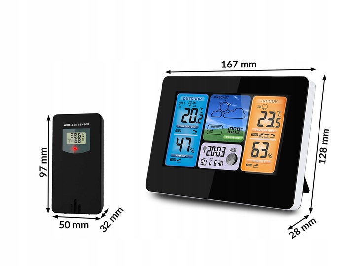 BEZPRZEWODOWA STACJA POGODY POGODOWA HIGROMETR
