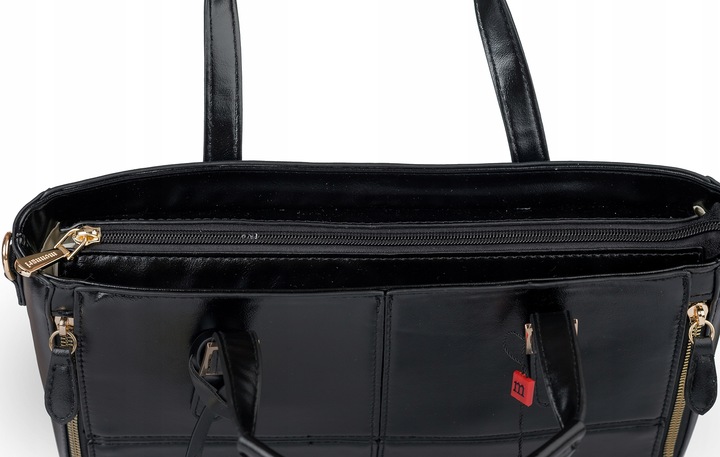 Torebka Damska do pracy SHOPPER MONNARI NA RAMIĘ Aktówka Czarna Premium