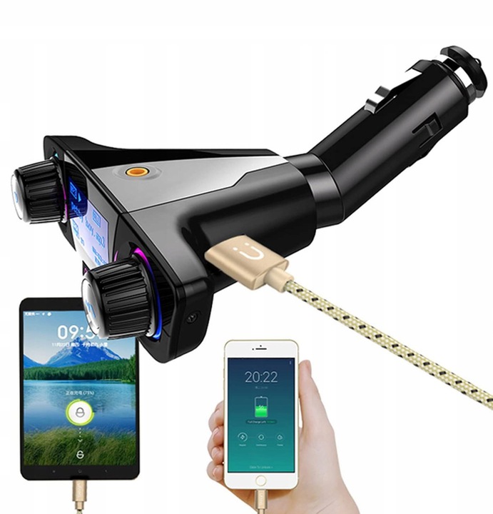 TRANSMITER FM BLUETOOTH 5.0 USB MULTIMEDIALNY 8w1