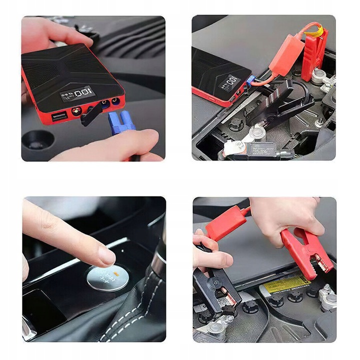 Mocny Inteligentny Prostownik Samochodowy Ładowarka Akumulatora 30000MAH