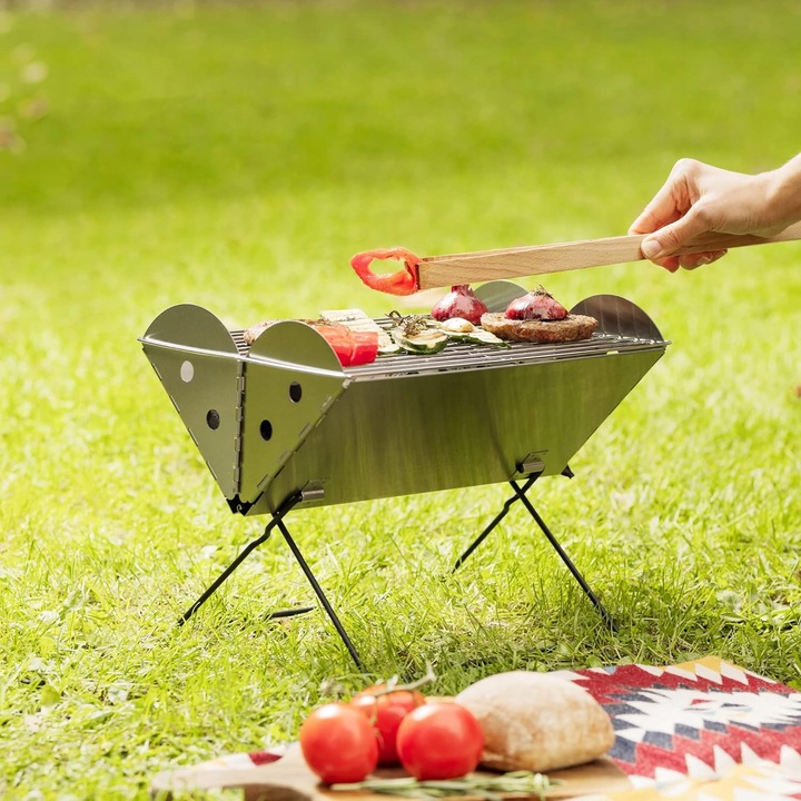 Mini przenośny grill do grillowania, mały składany na piknik na powietrzu