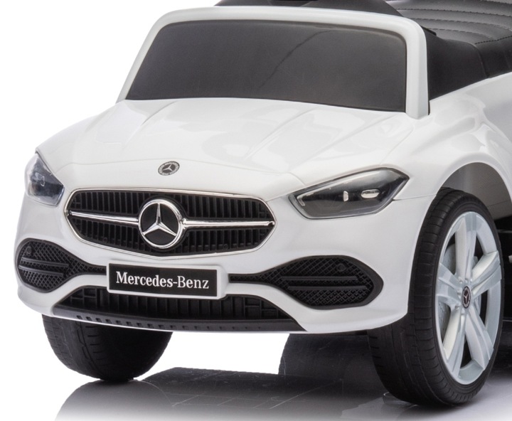 Mercedes C-Class Pojazd Z Rączką Dla Dzieci Jeźdźik Autko Pchacz Biały 12m+