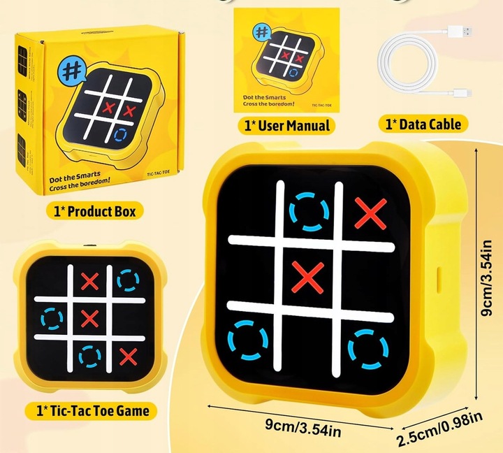 GRA KÓLKO I KRZYŻYK ELEKTRONICZNA 3 GRY LOGICZNE UMYSŁOWE ZRĘCZNOŚCIOWA GRA