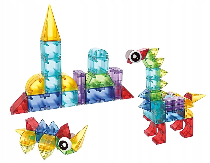 ŚWIECĄCE KLOCKI MAGNETYCZNE KONSTRUKCYJNE 3D134 elementów