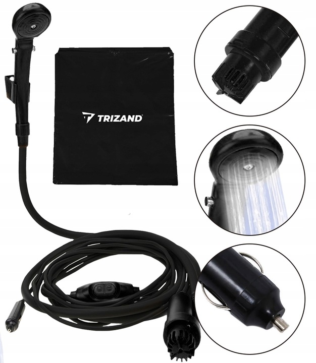 Prysznic TURYSTYCZNY Kempingowy pod Namiot Przenośny Pompka Elektryczna 12V