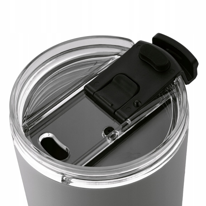 KUBEK TERMICZNY ze słomką poręczny PRÓŻNIOWY SZARY Konighoffer Davos 420 ml