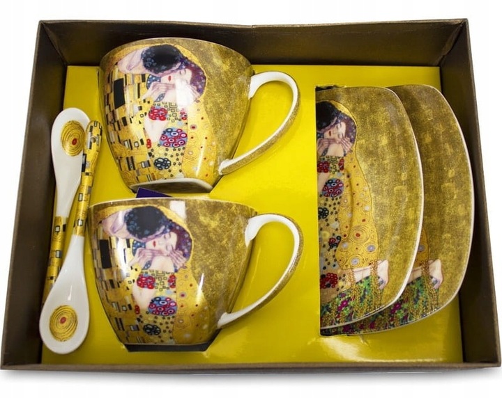 Filiżanka filiżanki kpl. 2 szt podstawka łyżeczka Klimt 250ml 110619