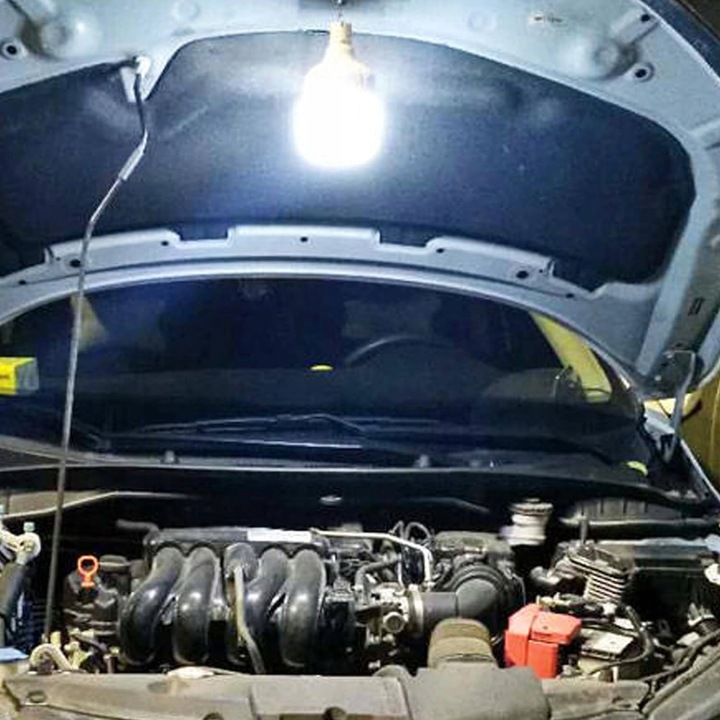 LAMPA KEMPINGOWA ŻARÓWKA LED LAMPKA DO NAMIOTU Z HACZYKIEM I AKUMULATOREM