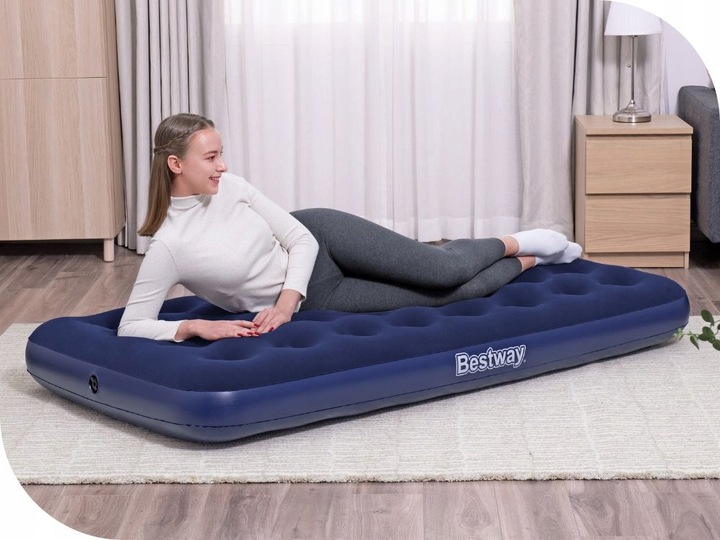 Materac Dmuchany Welurowy Jednoosobowy Łóżko Bestway 67001 188x99 MODEL2025