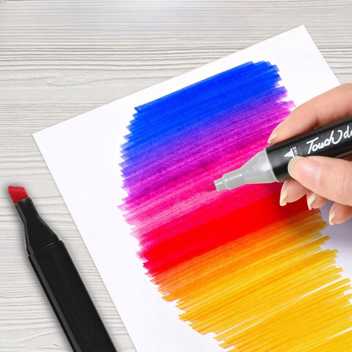 MARKERY ALKOHOLOWE DWUSTRONNE FLAMASTRY MAZAKI PISAKI 262 KOLORY DLA DZIECI