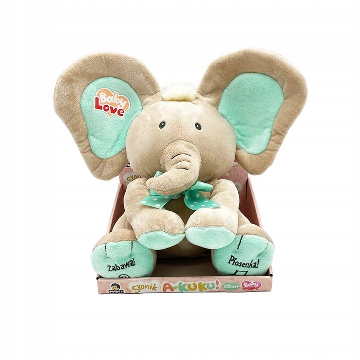 Interaktywny Miętowy Słonik A KUKU Rusza uszami Śpiewa i Mówi po polsku