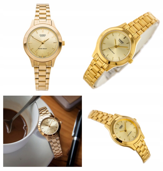 ZEGAREK DAMSKI CASIO STACY złoty stalowy + BOX + GRAWER