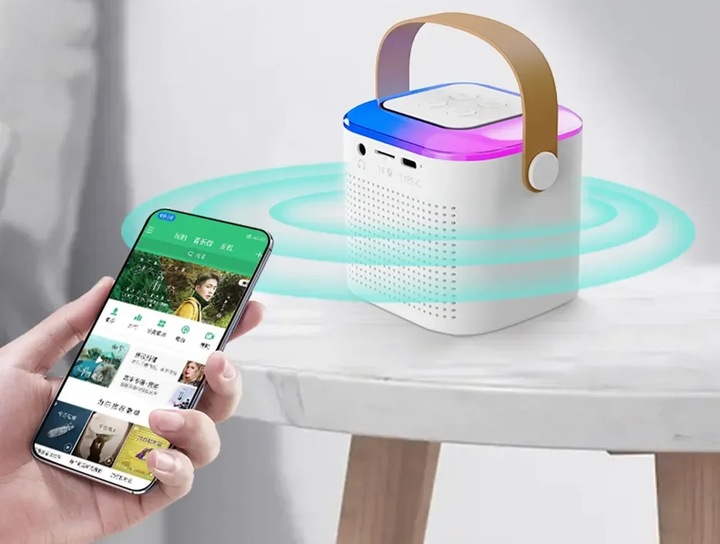 KARAOKE GŁOŚNIK BLUETOOTH BEZPRZEWODOWY ZESTAW 2X MIKROFONY DLA DZIECI RGB